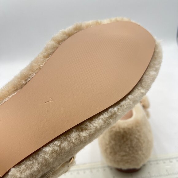 FYS Yellow Square Toe Mary Jane Fur Comfortbale Flat Ballets Buckled Dress Pumps - Picture 6 of 8